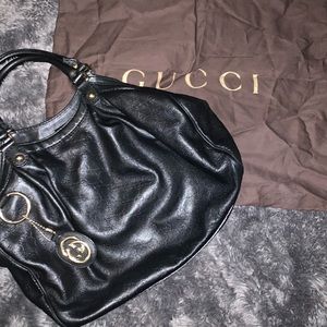 Gucci black leather “ Sukey” Medium bag